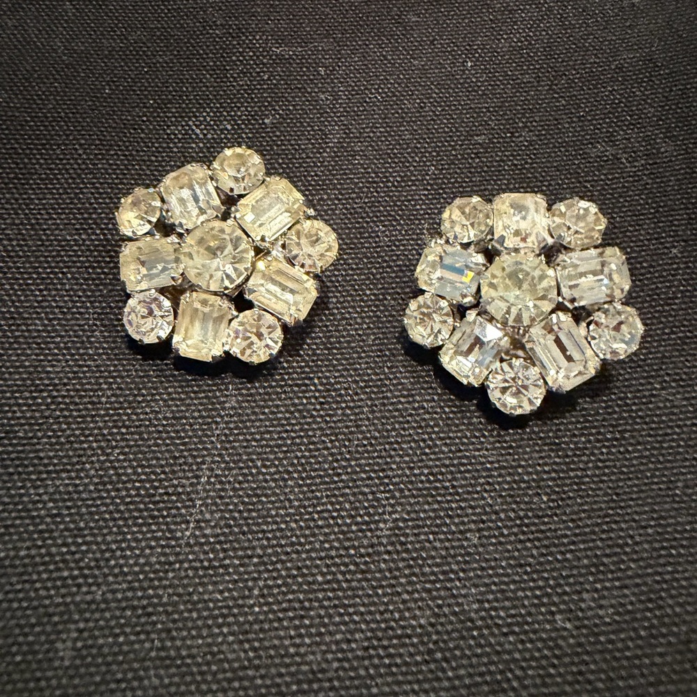 Elegant Silver Crystal Earrings